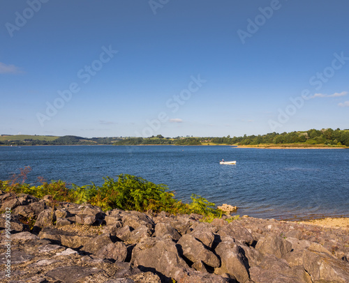 The view of the lake at Carsington Water, Peak District, Derbyshire, UK photo