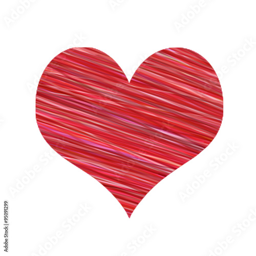 Heart painted in different colors.