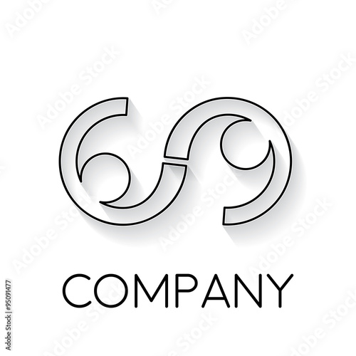 Vector sign abstract friendship infinity, in linear style