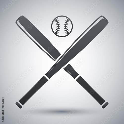Vector baseball bats and ball icon