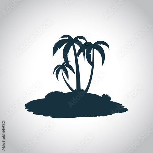 Tropical island black icon