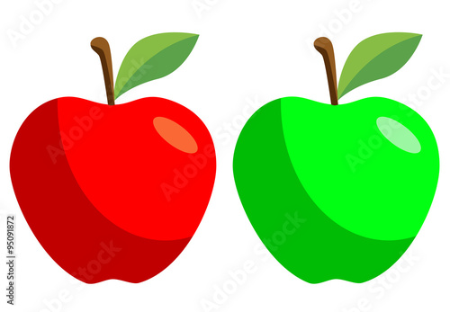 Icono plano manzana en varios colores #2