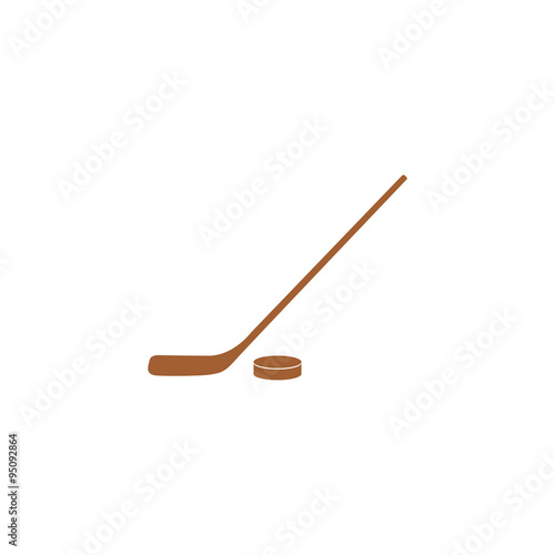 Icon hockey stick and puck.