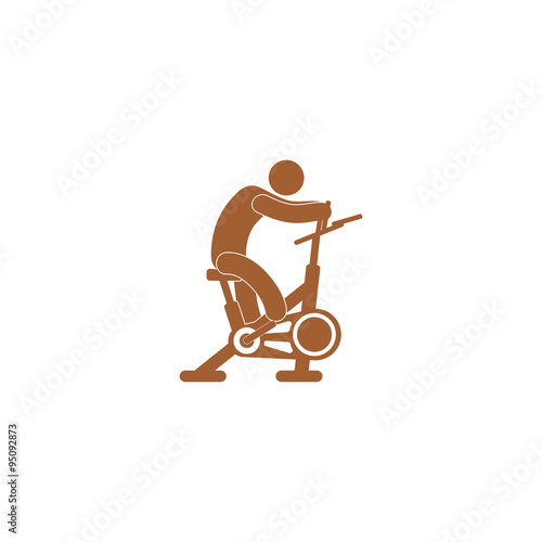 Icon man on bike simulator.