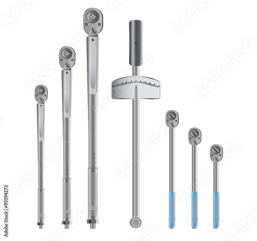 Torque wrenches isolated on white background