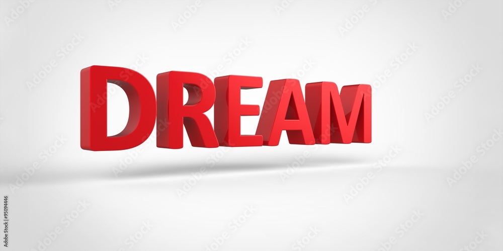 Dream 3D text Illustration of motivational word Render isolated on White grey gray Background Dream 3D text Illustration of motivational word Render isolated on White grey gray Background