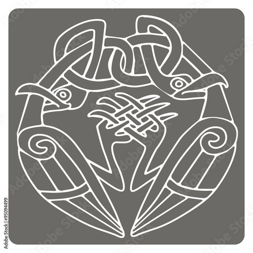 monochrome icon with Celtic art and ethnic ornaments for your design