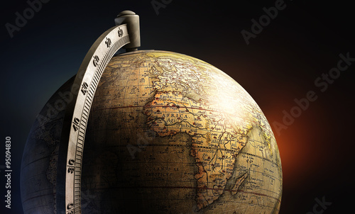 old history map desktop metal globe