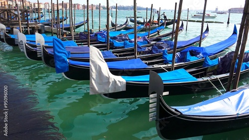 Gondolas in Venice, Italy. steadycam photo