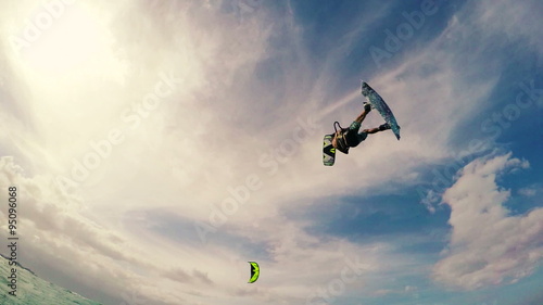 Summer Action Sports. Kitesurfing. Fun in the Ocean. Healthy Active Lifestyle. 
