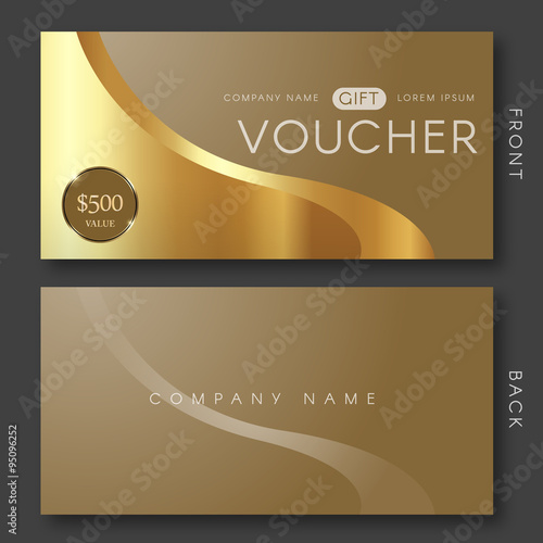 Elegant Golden Gift Voucher Template.