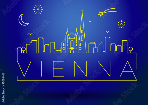 Photography Linear Vienna City Silhouette with Typographic Design