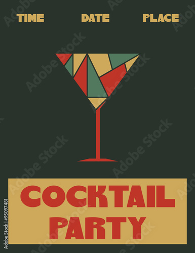 cocktail party retro poster