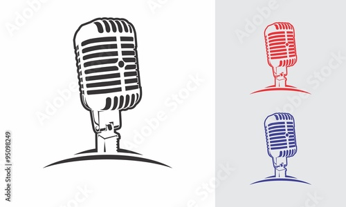 microphone logo design vector silhouette