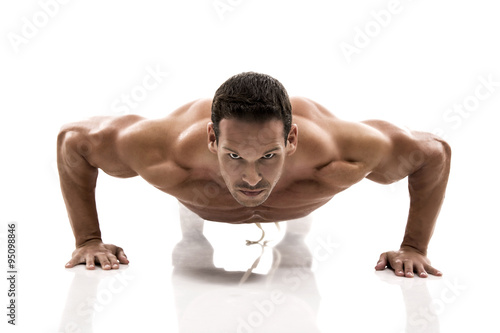 Obraz na płótnie Muscle man making pushups