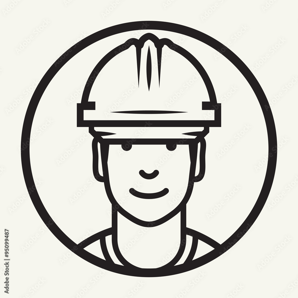 Hard hat safety - Construction worker sign Hard hat safety - Construction worker sign