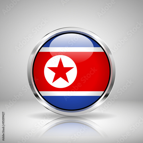 Flag of North Korea in chrome