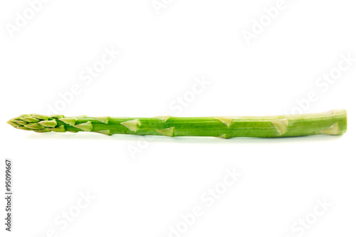 Raw asparagus isolated on white