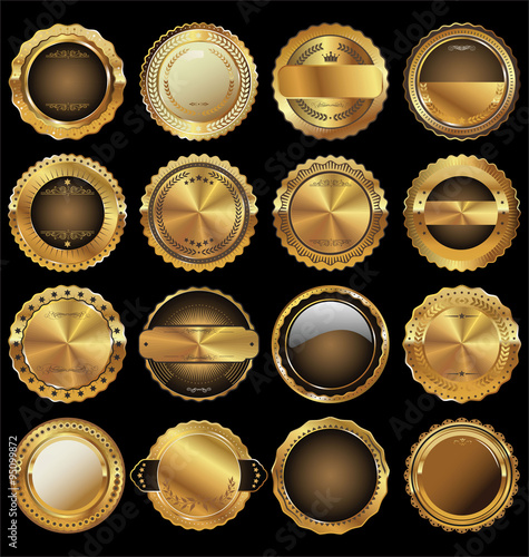 Empty luxury golden labels collection 