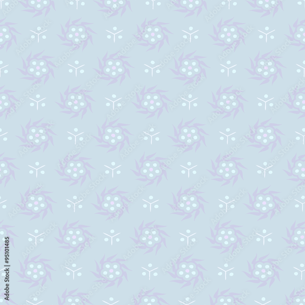 Simple seamless minimalistic floral winter pattern