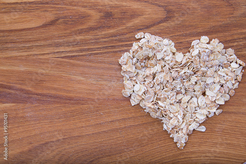 oat flakes in a heart shape