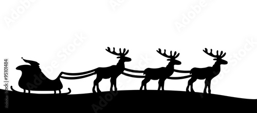 Weihnachtsmann mit Rentierschlitten
