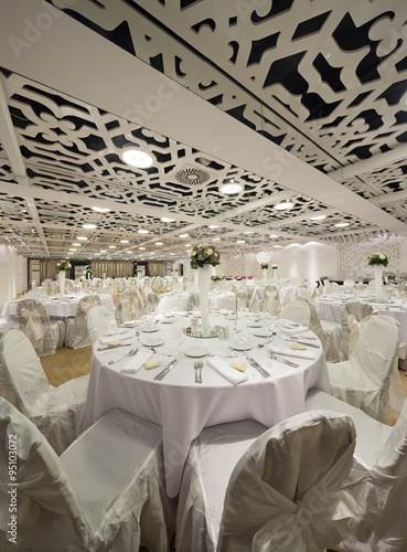 elegant table set for wedding or event party,seamless panorama  © arizanko