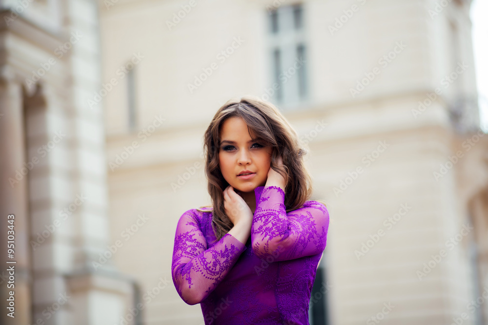 beautiful girl in purple blue dress beautiful girl in purple blue dress