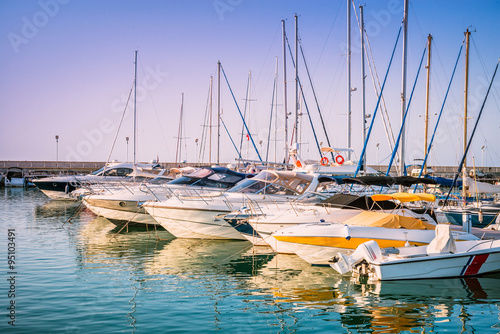 Yachts in the harbour of Latchi village. Paphos district, Cyprus photo