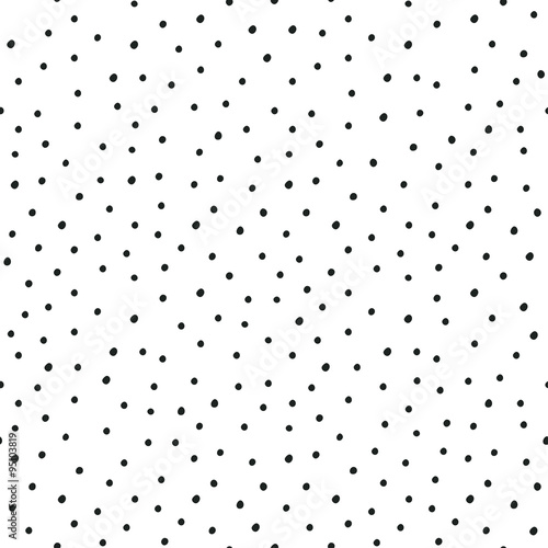 Carta da parati a pois - Carta da parati Hand drawn seamless Polka dot pattern