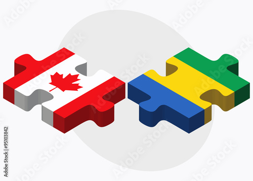 Canada and Gabon Flags