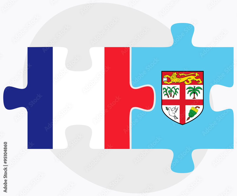 France and Fiji Flags in puzzle France and Fiji Flags in puzzle