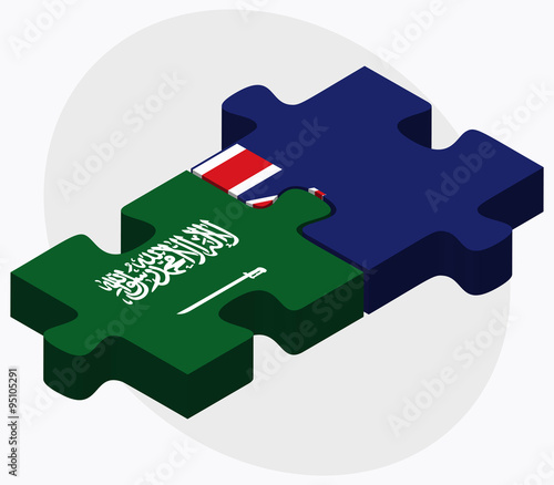 Saudi Arabia and Falkland Islands Flags photo