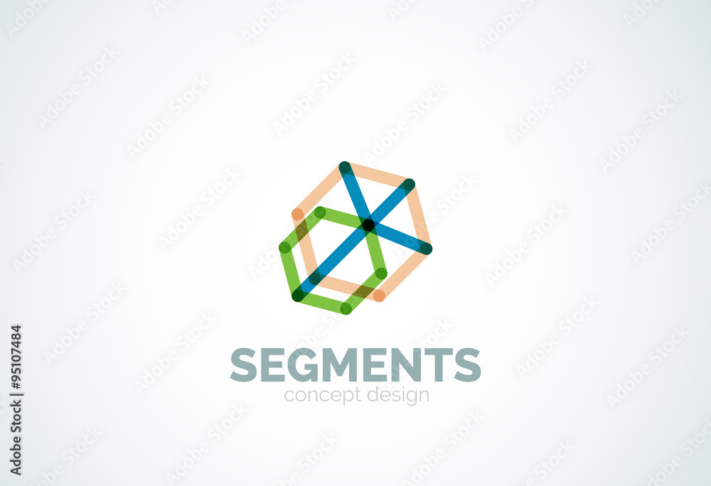 Vector outline minimal abstract geometric logo Vector outline minimal abstract geometric logo