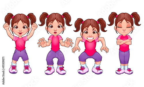 Four poses of the same girl...