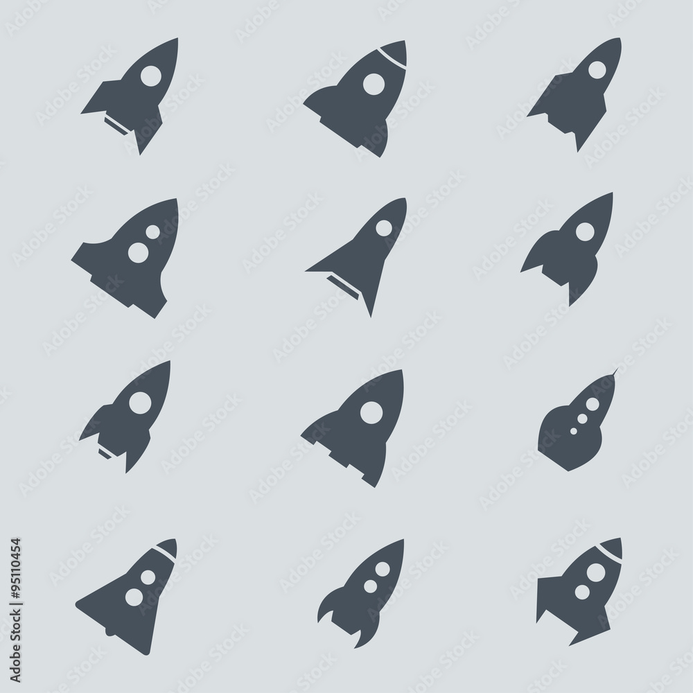 Set of icons rocket Set of icons rocket