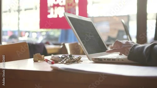 Wallpaper Mural Working on a laptop in restaurant Torontodigital.ca