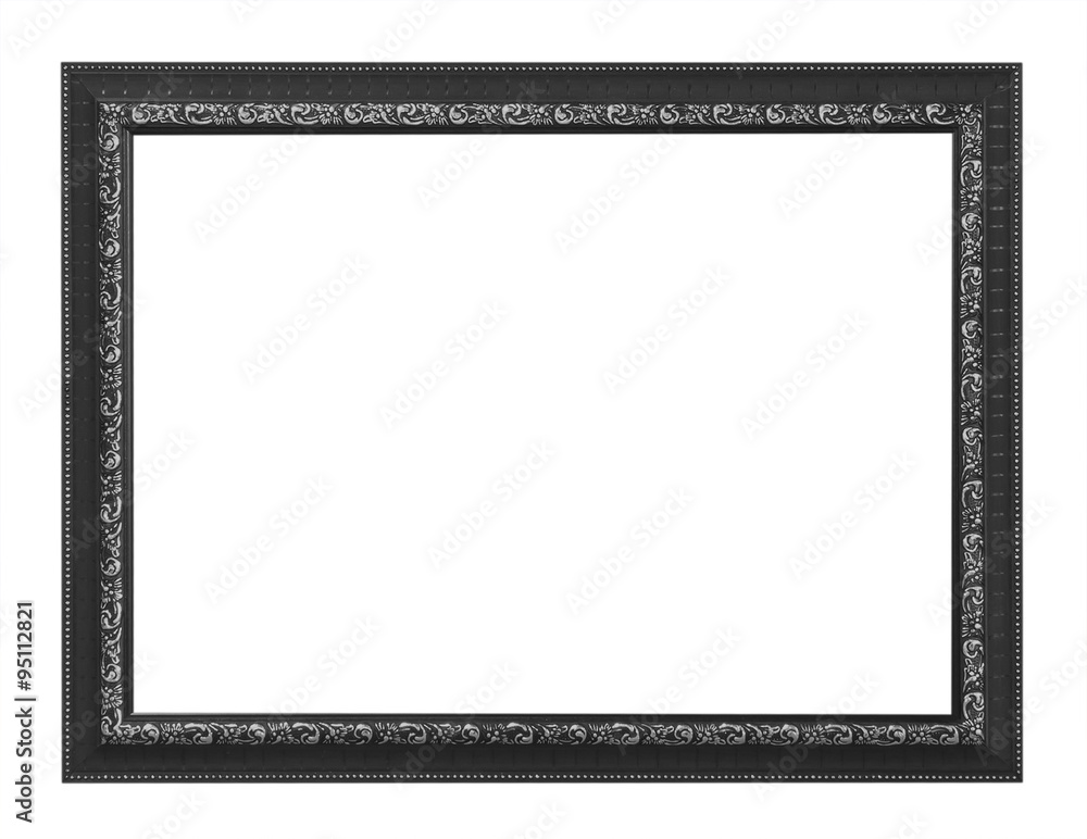 Picture frame Black wood frame in white background. Picture frame Black wood frame in white background.