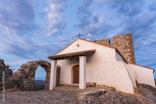 Photos Nice hermitage in Monfrague National Park at sunset, Spain