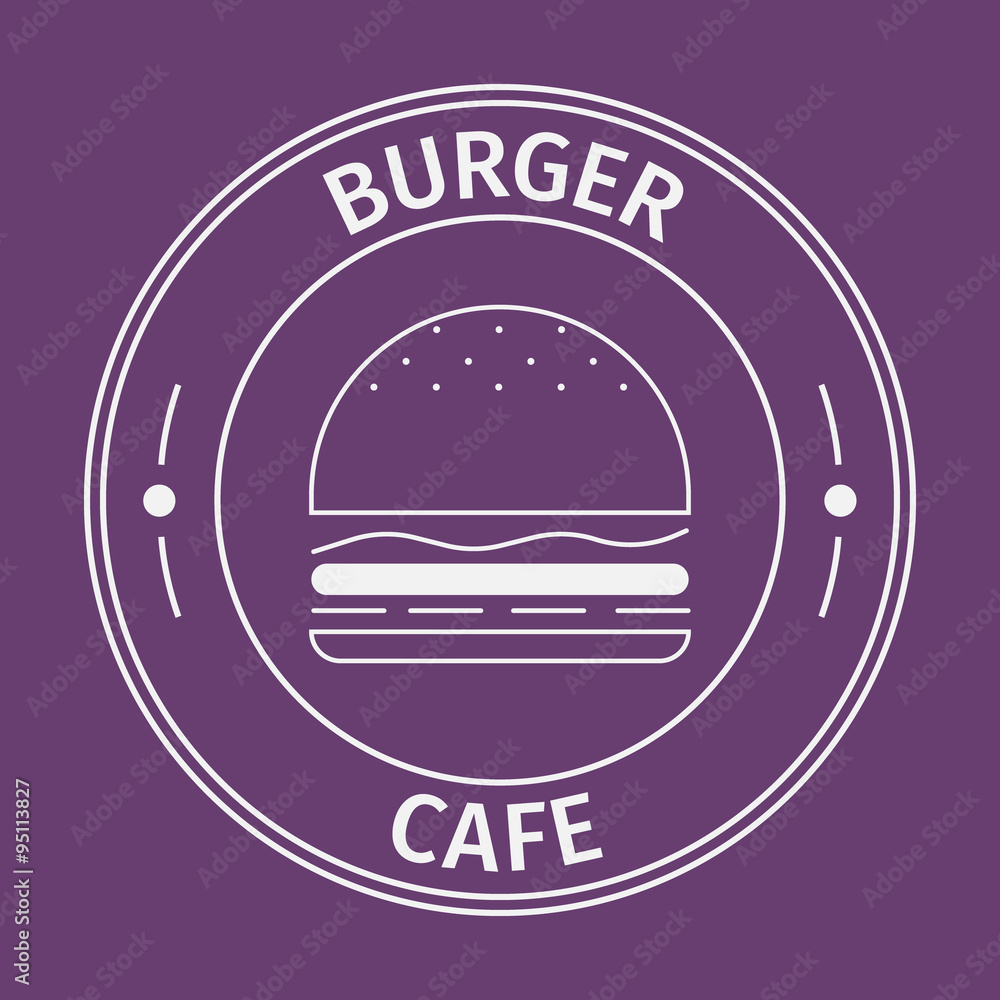 Simple flat round burger cafe icon Simple flat round burger cafe icon