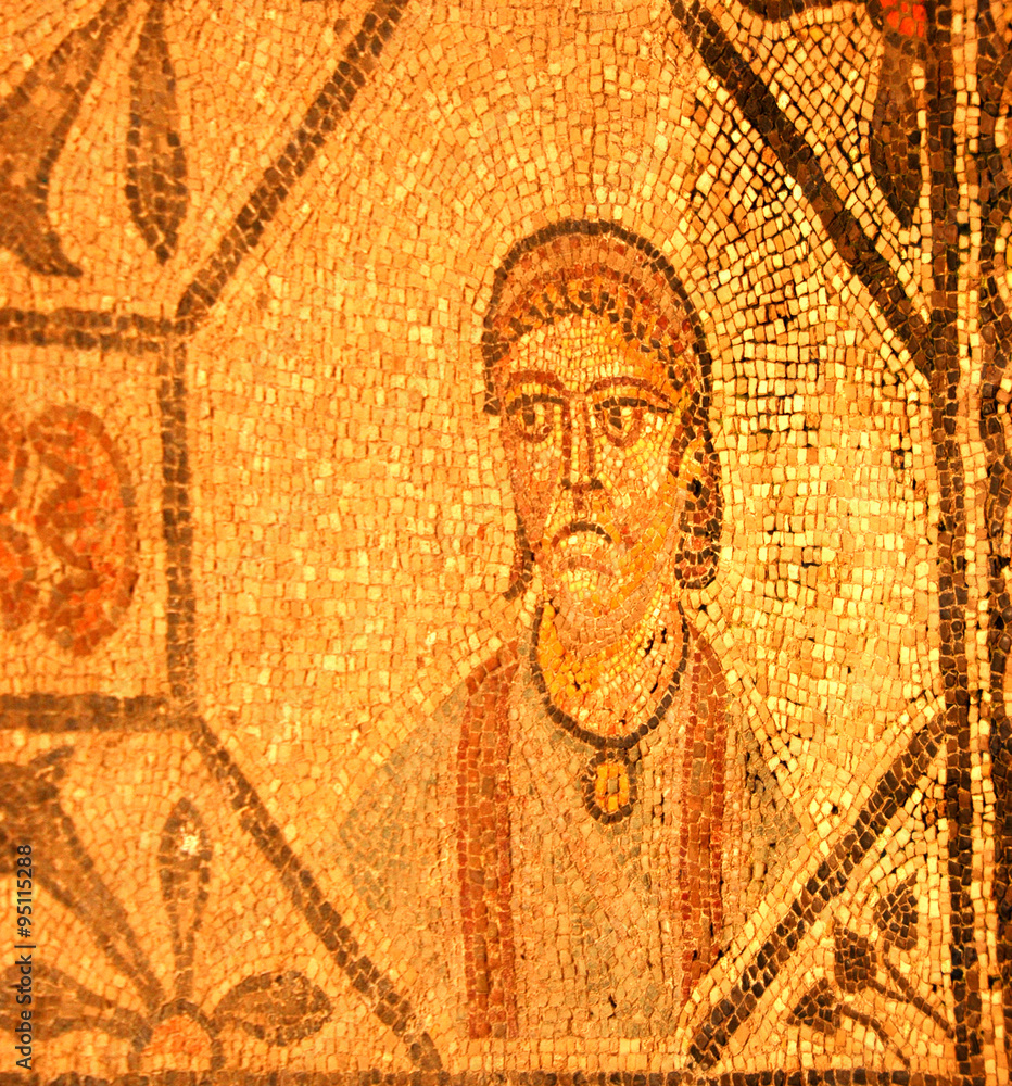 Ancient roman mosaic of a person