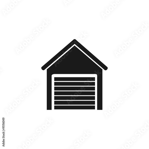 Garage icon. Flat design style.