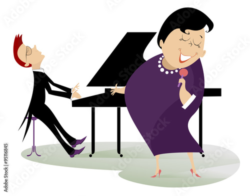 Singer woman and a pianist