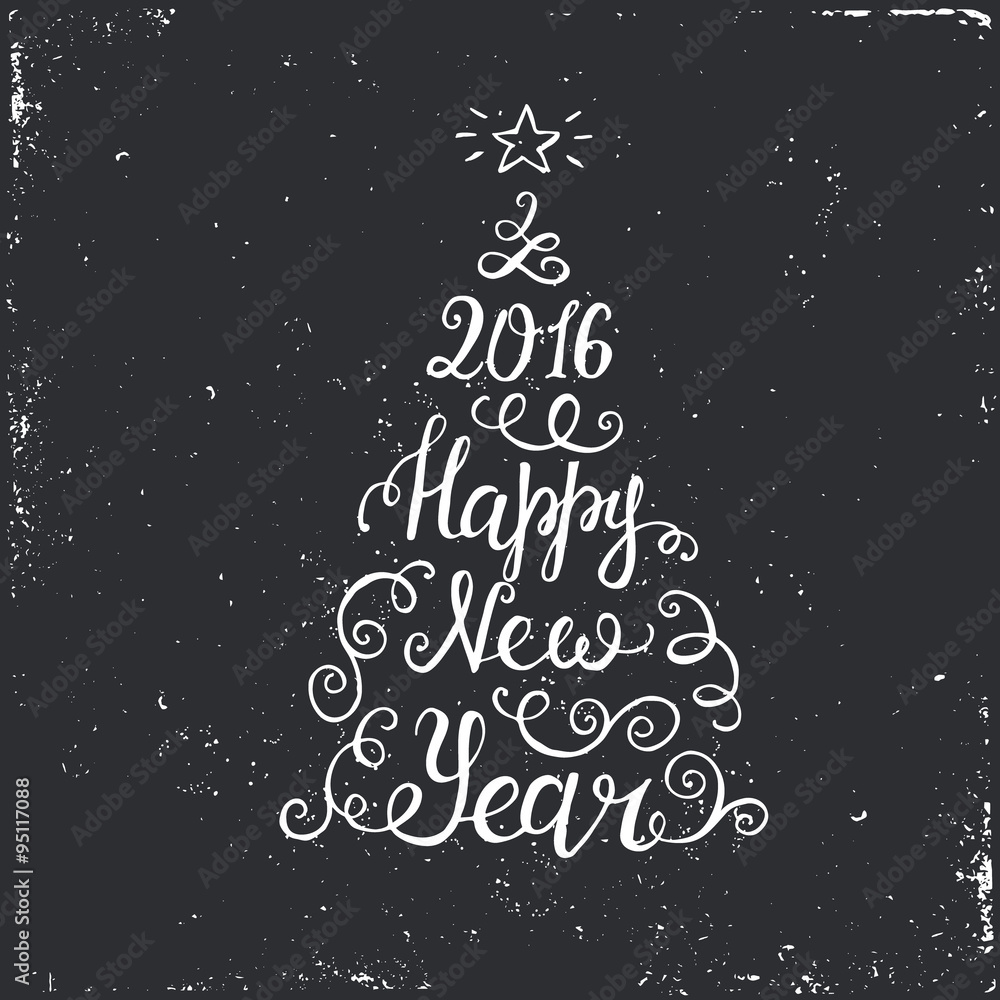 Happy New Year 2016 Typographical Background