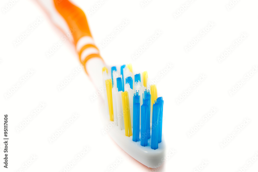 toothbrush macro on a white background toothbrush macro on a white background