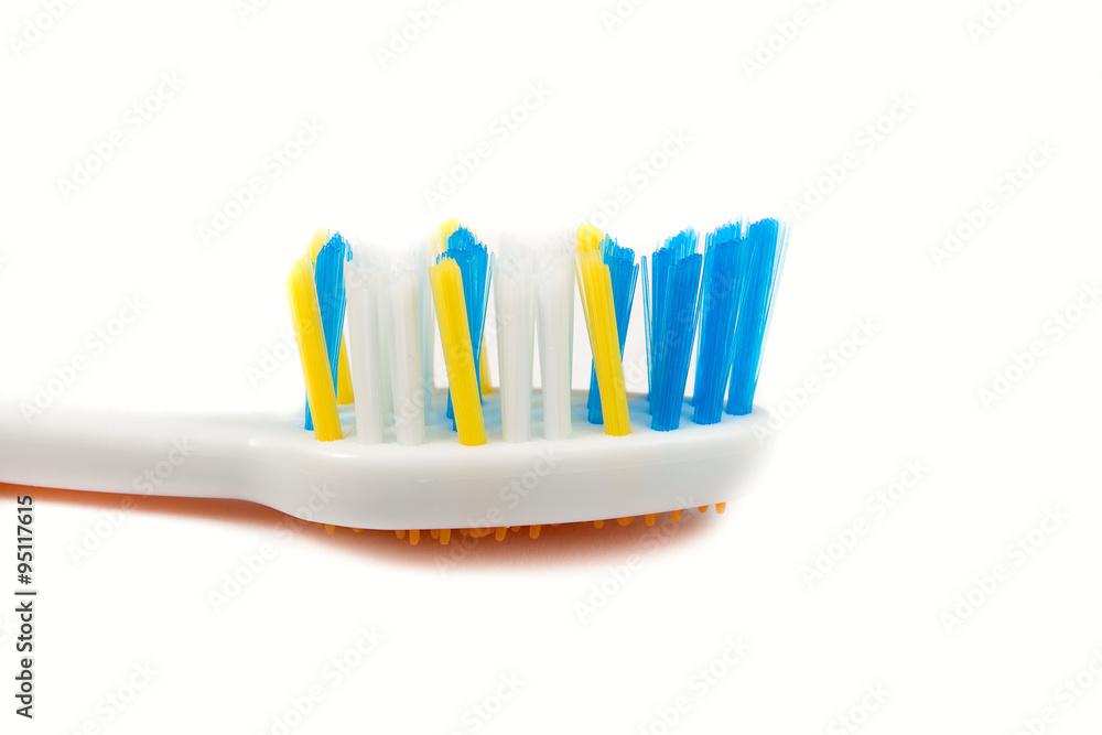 toothbrush macro on a white background toothbrush macro on a white background