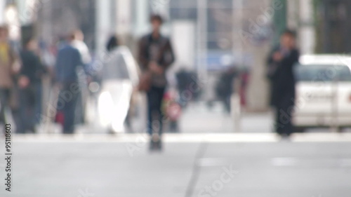 Wallpaper Mural Woman walks in city Torontodigital.ca