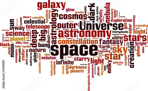 Space word cloud concept. Vector illustration