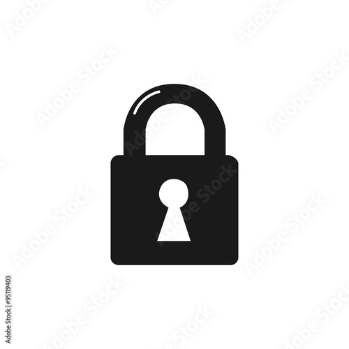 lock icon. Flat design style.