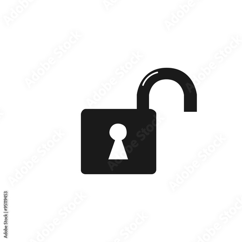lock icon. Flat design style.